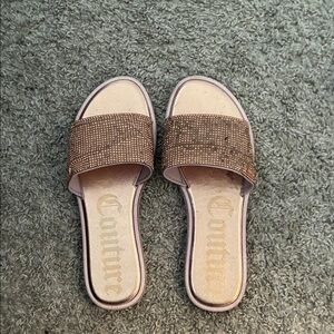 Juicy Couture Glittery Pink Slide Sandals